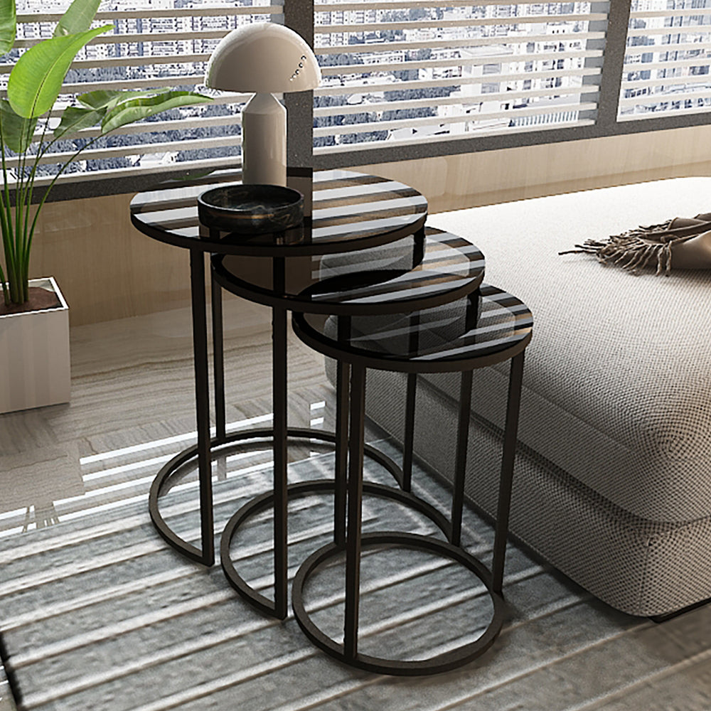 Table gigogne Kyyjärvi en lot de 3, différentes couleurs [en.casa] - premiumXL