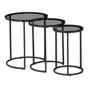 Set de 3 tables d'appoint Kyyjärvi rondes gigognes [en.casa]