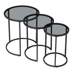 Set de 3 tables d'appoint Kyyjärvi rondes gigognes [en.casa]