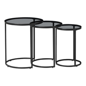 Set de 3 tables d'appoint Kyyjärvi rondes gigognes [en.casa]