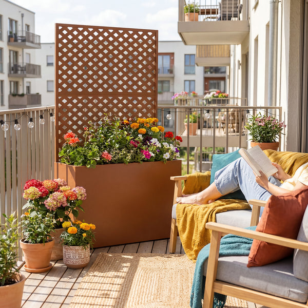 Tuinscherm Malja met plantenbak casa.pro