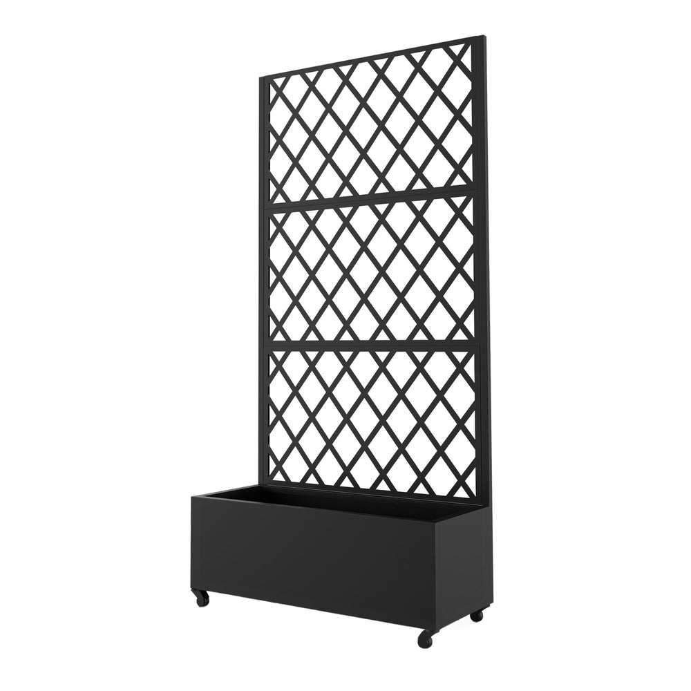 Roomdivider Malja met plantenbak 190x82x38 cm zwart casa.pro