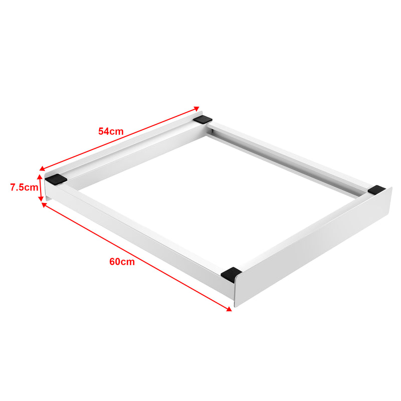 Croquis coté Kit de Superposition pour Lave-Linge Sèche-Linge Standard 60 cm Capacité 100 kg Blanc [en.casa]