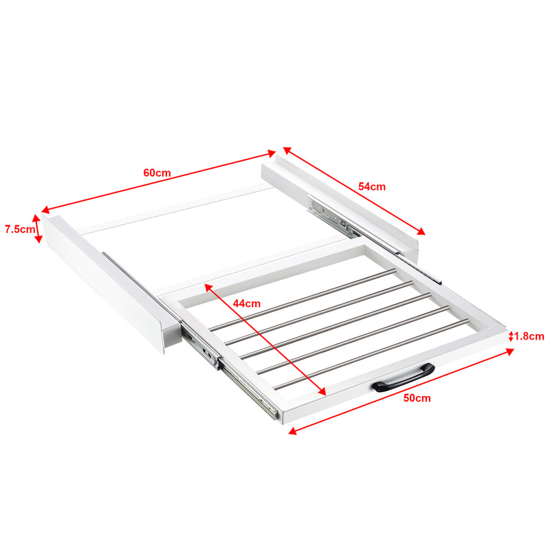 Croquis coté Kit de Superposition pour Lave-Linge Sèche-Linge Standard 60 cm Capacité 100 kg Blanc [en.casa]