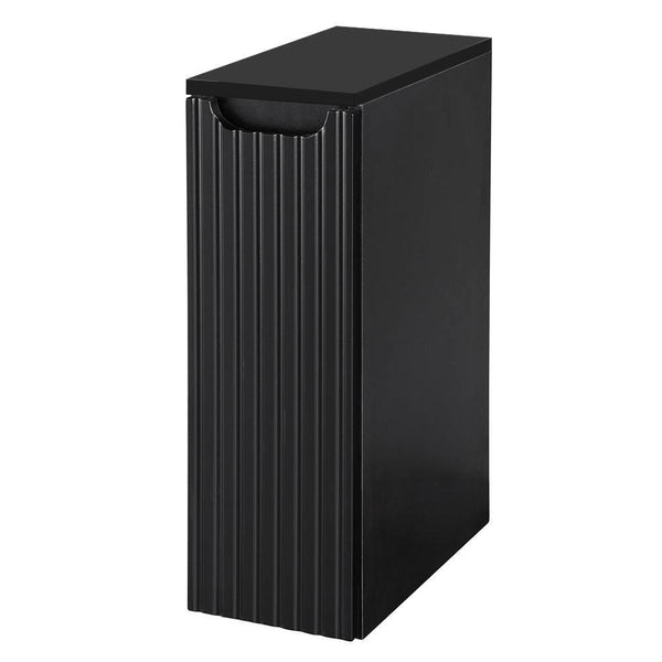 Meuble bas de salle de bain NEWPORT rainuré noir [en.casa]