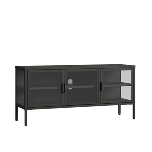 Buffet vitrine Borshavisa acier verre trempé [en.casa]