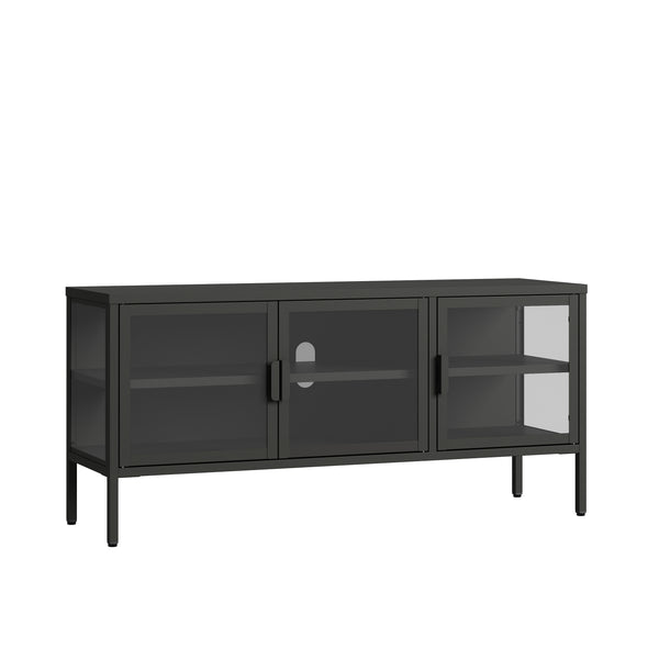 Buffet vitrine Borshavisa acier verre trempé [en.casa]