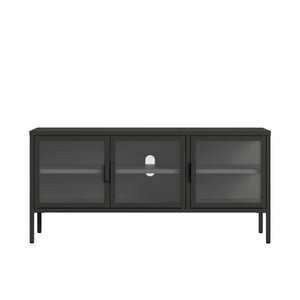 Buffet vitrine Borshavisa acier verre trempé [en.casa]