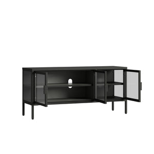 Buffet vitrine Borshavisa acier verre trempé [en.casa]