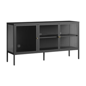 Buffet Vinterhavn acier noir [en.casa] 