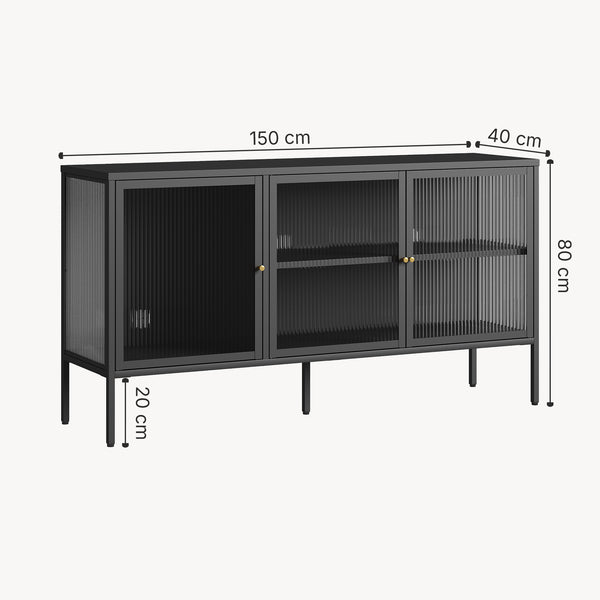 Buffet Vinterhavn acier noir [en.casa] 