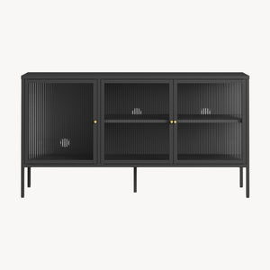 Buffet Vinterhavn acier noir [en.casa] 