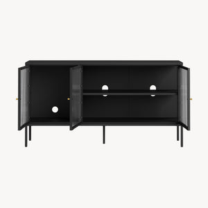 Buffet Vinterhavn acier noir [en.casa] 