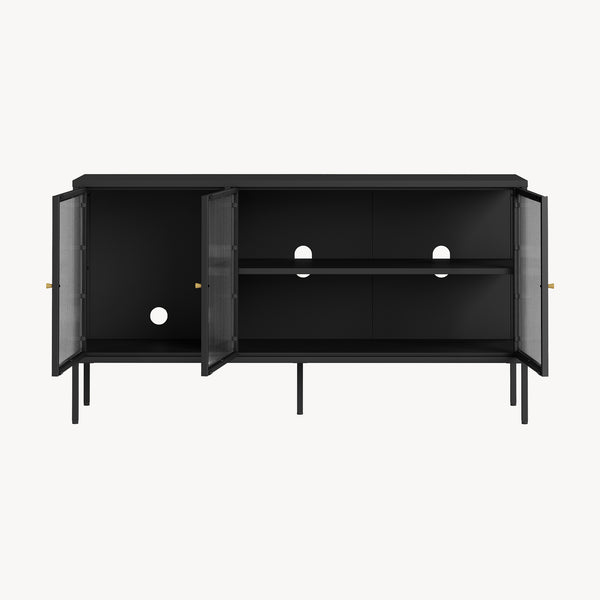 Buffet Vinterhavn acier noir [en.casa] 