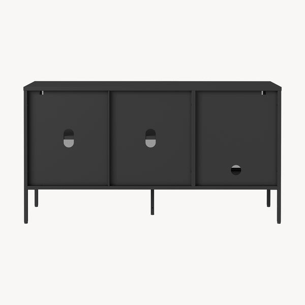 Buffet Vinterhavn acier noir [en.casa] 