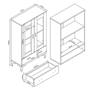 Armoire vitrée Søndersø 115 x 70 x 31 cm [en.casa]