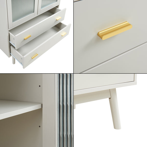 Armoire vitrée Susa 120 x 80 x 40 cm [en.casa]