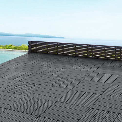 Set de 11 dalles de jardin Schramberg en bois composite 1m² 30 x 30 x 2,2 cm [en.casa]