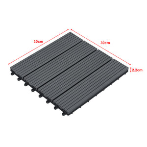Set de 11 dalles de jardin Schramberg en bois composite 1m² 30 x 30 x 2,2 cm [en.casa]