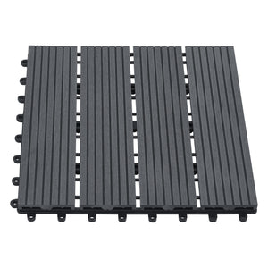 Set de 11 dalles de jardin Schramberg en bois composite 1m² 30 x 30 x 2,2 cm [en.casa]