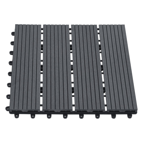 Set de 11 dalles de jardin Schramberg en bois composite 1m² 30 x 30 x 2,2 cm [en.casa]