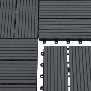 Set de 11 dalles de jardin Schramberg en bois composite 1m² 30 x 30 x 2,2 cm [en.casa]
