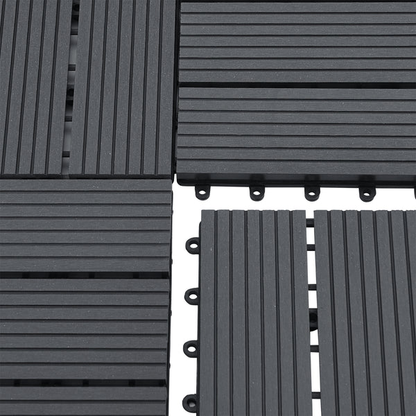 Set de 11 dalles de jardin Schramberg en bois composite 1m² 30 x 30 x 2,2 cm [en.casa]