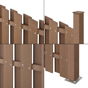 Clôture en Plein Cintre WPC Plusieurs Couleurs 185 x 193 cm [neu.holz]