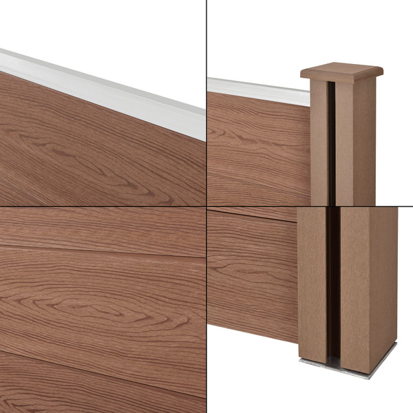 Clôture Brise Vue Getafe Bois Composite Plusieurs Tailles [neu.holz]