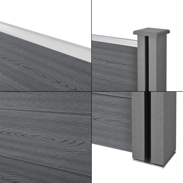 Clôture Brise Vue Brise Vent Bois Composite WPC Quadratique et Oblique [neu.holz]