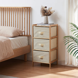 Commode avec tiroirs en tissu Maldon naturel / beige [en.casa] 