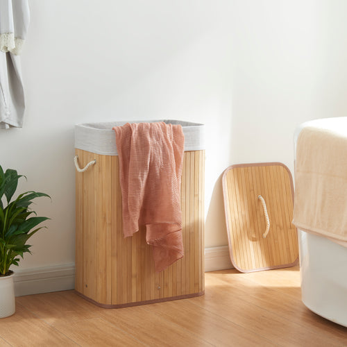 Panier à linge Salla bambou en différentes couleurs et tailles [en.casa] - premiumXL