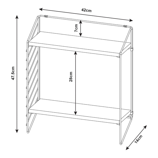 [en.casa] Wandrek Bømlo met 2 planken 47,5x42x14 cm - 2 varianten