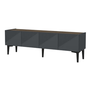 Meuble TV Oppdal à 2 portes avec espace de rangement 45 x 154 x 37 cm [en.casa]