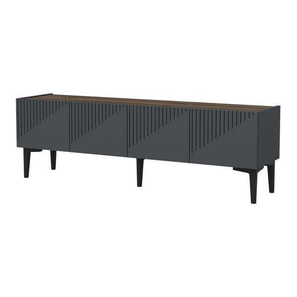 Meuble TV Oppdal à 2 portes avec espace de rangement 45 x 154 x 37 cm [en.casa]