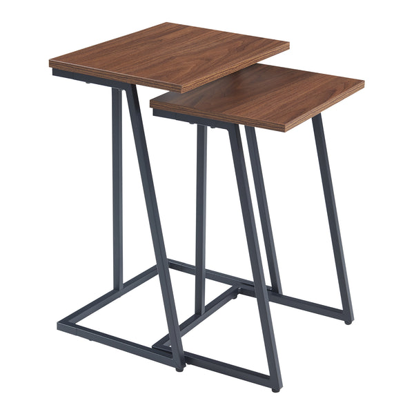Lot de 2 tables basses gigognes Salem acier panneau de particules [en.casa]