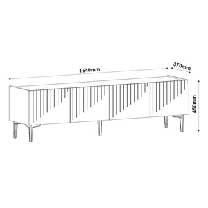 Meuble TV Oppdal à 2 portes avec espace de rangement 45 x 154 x 37 cm [en.casa]