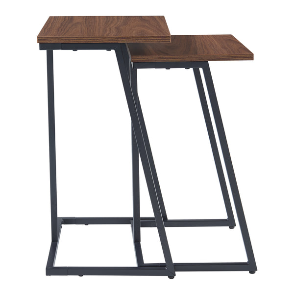 Lot de 2 tables basses gigognes Salem acier panneau de particules [en.casa]