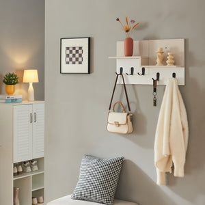 Wandgarderobe Botaruvn met 2 planken 34x59x13 cm Beige/Wit [en.casa] - premiumXL