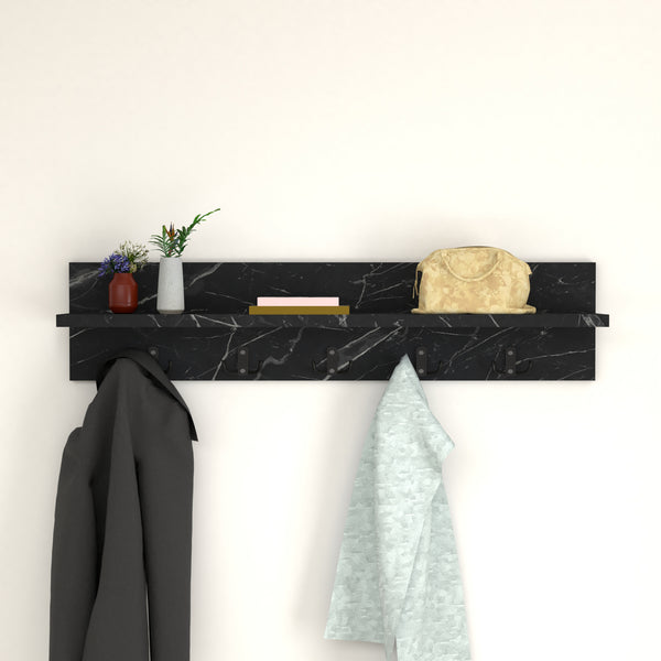 [en.casa] Wandkapstok Hammarö met plank 80x13x18 cm - 5 varianten