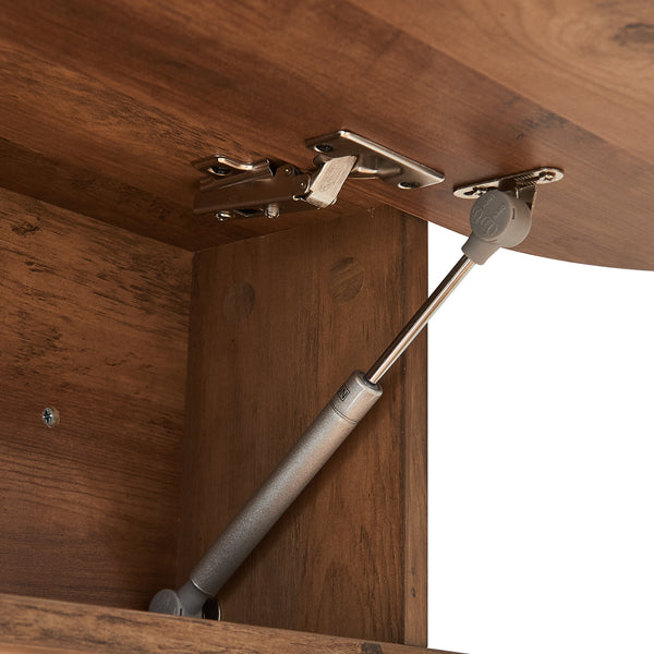 Portemanteau mural Vilkön 80x30 cm avec 6 crochets et étagère bois et métal [en.casa]