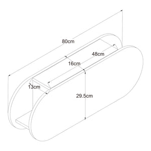 Portemanteau mural Vilkön 80x30 cm avec 6 crochets et étagère bois et métal [en.casa]