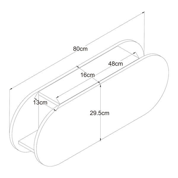 Portemanteau mural Vilkön 80x30 cm avec 6 crochets et étagère bois et métal [en.casa]