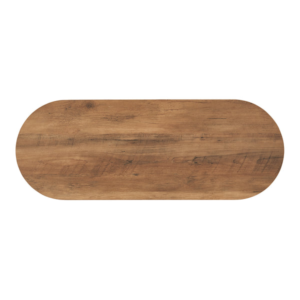 Portemanteau mural Vilkön 80x30 cm avec 6 crochets et étagère bois et métal [en.casa]