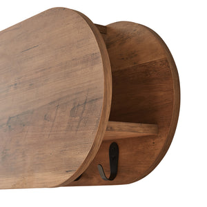 Portemanteau mural Vilkön 80x30 cm avec 6 crochets et étagère bois et métal [en.casa]