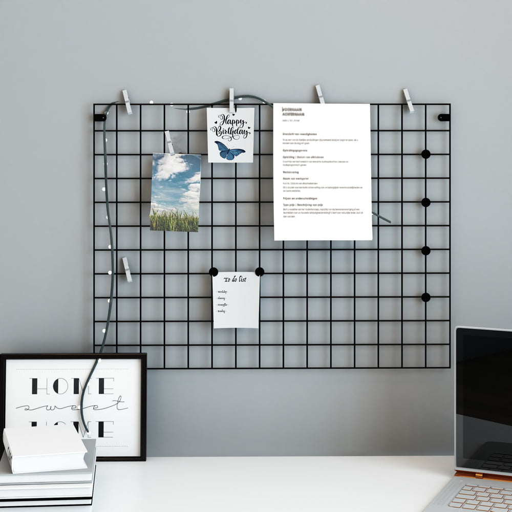 Grille murale Sæby métal 75 x 55 cm noir [en.casa] - premiumXL