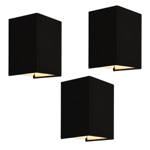 Applique Murale Schwerin Forme Angulaire E27 60 W 20 x 16 x 13 cm Abat-jour en Lin Noir [lux.pro]