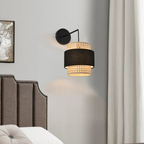 Wandlamp set van 1/2/3 Southampton 36x30x18 cm E14 zwart en beige lux.pro
