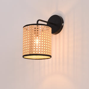 Applique murale Southend effet rotin 25 x 17 x 16 cm noir beige lux.pro