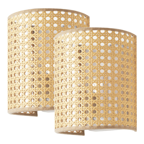 Applique murale Ascot E27 blanc aspect rotin lux.pro